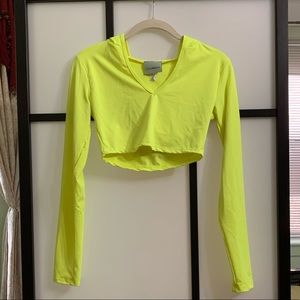 Neon cropped long sleeve hoodie